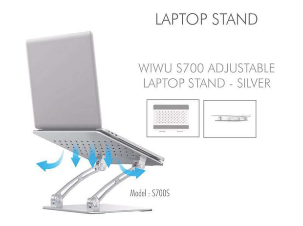 WIWU ADJUSTABLE LAPTOP STAND - SILVER